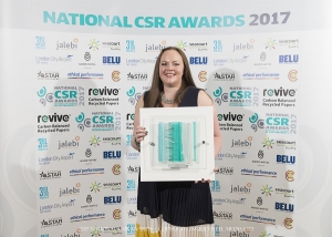 General manager of Battlesteads Katie Meyrick with the Clean and Green Award.