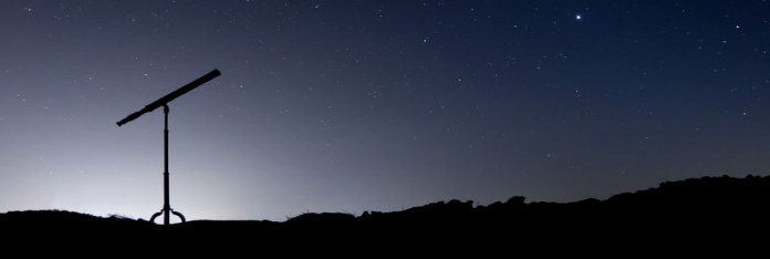 Telescope in front of Dark Sky